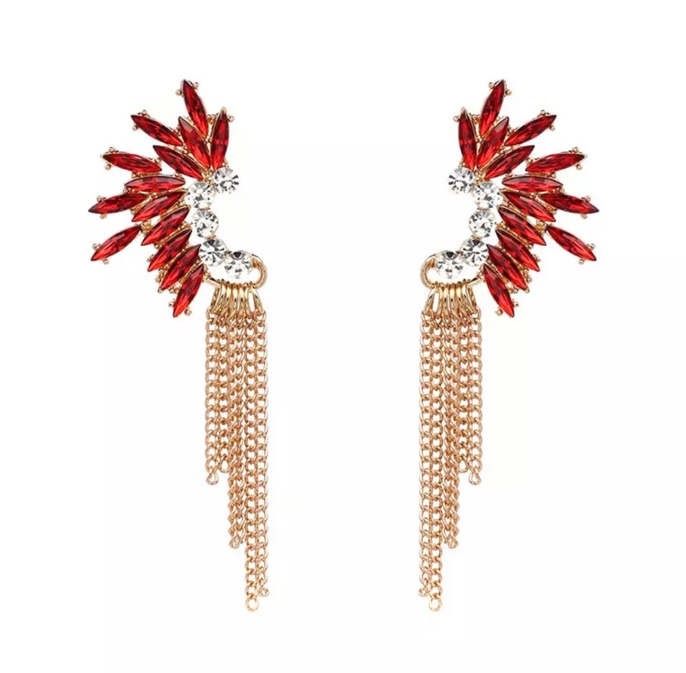 Image of Exotic Tassel Drop in Red 