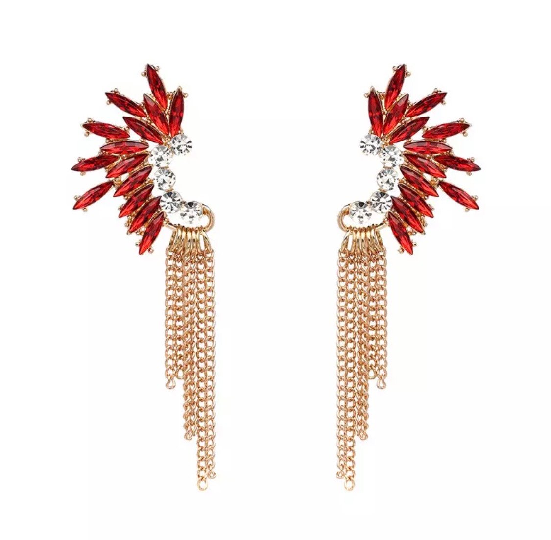 Image of Exotic Tassel Drop in Red 