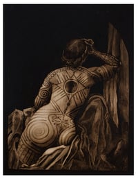 "Figure Study with Ink and Drapery" Print 8.5x11in