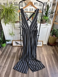 Image 1 of stripe cross back jumper