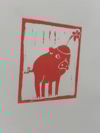 Image 3 of Piglet Linocut print 