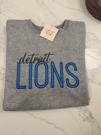 Image 1 of Detroit Lions EMBROIDERED crewneck sweater 