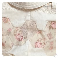 Image 5 of handmade hexigon bucket bag trimmed with vintage french lace