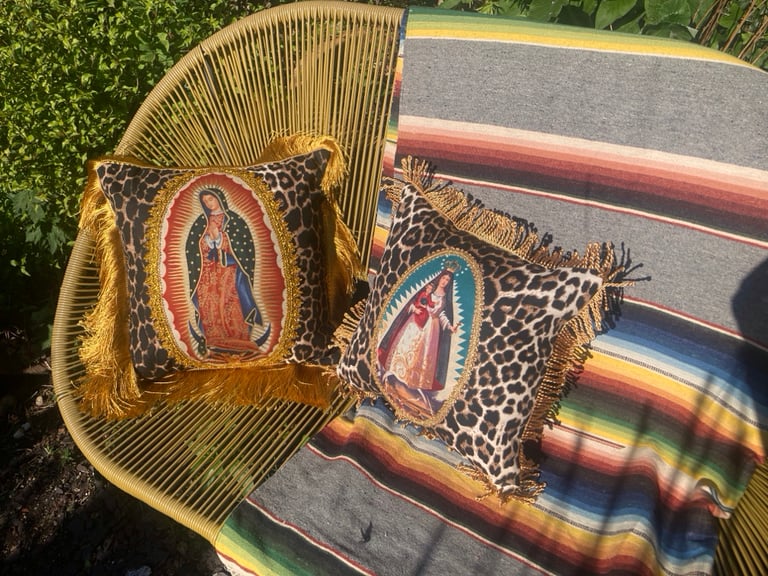 Virgin of charity leopard fabric cushion cover Image 10