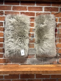 Image 2 of Sheepskin LIGHT GREY Wool Leather Shearling Pieces in Rectangle Natural Shapes