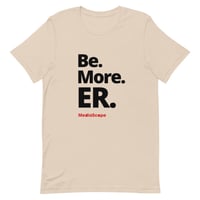 Image 4 of Be. More. ER. Short-Sleeve Unisex T-Shirt - Black/Red