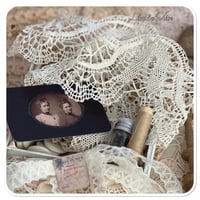 Image 5 of Reserved - box of vintage and french lace