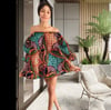 Nikki Volume Mini African Print Dress