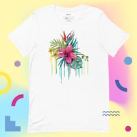 Image 3 of Pink Flower Drip Unisex T-shirt