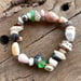 Image of Huilau (mixed) Hawaiian shell bracelet with a Tahitian pearl and seaglass size 7 1/2