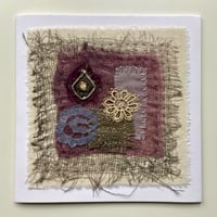 Image 2 of Original hand-stitched textile art greetings card