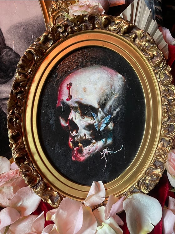 Image of ‘DANSE MACABRE’ - Hand Embellished Museum Archival Print in antique 19th C. frame