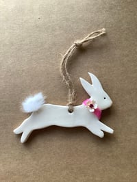 Image 1 of Rabbit ceramic decoration pink