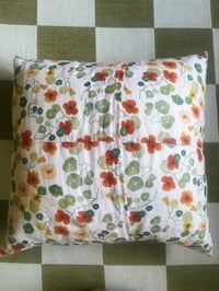 Image 3 of Pre-order Nasturtium Linen Square Cushion Case