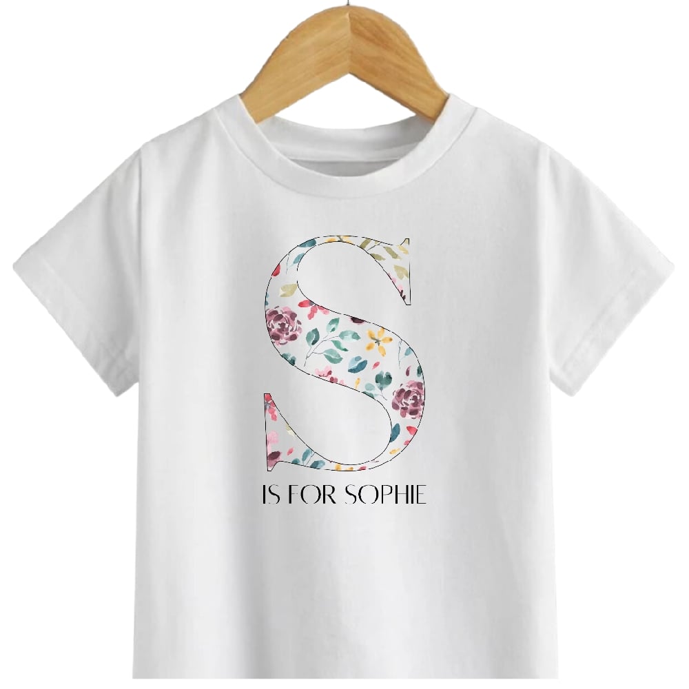 T-SHIRT: Flower Letter