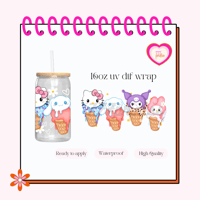 Kawaii Cones UV DTF Cup wrap