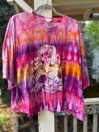 Image 1 of 4XL Crop Top Godzilla Be Gay Do Crime Tie Dye Shirt M15