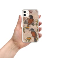 Image 4 of Antique Illustration Robins and Flowers Colorful Sepia Clear Case for iPhone®