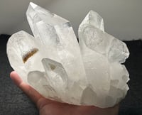 Image 1 of Clear Quartz Points Cluster With Chlorite Inclusions Statement Piece #2543