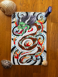 Image 1 of Original Ricky Low Dragon Demon tattoo design 