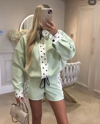 Image 7 of Pastel polka dot jacket shorts set - 7 colours 