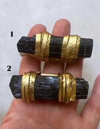 Image 2 of BLACK TOURMALINE solid brass cuffs