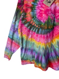 Image 4 of L Unisex Adult Soft Long Sleeve Tee in Euphoria Spiral Ice Dye