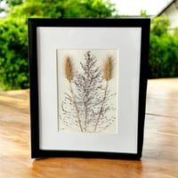 Image 3 of Pink Muhly Grass And Rose Fountain Grass Seed Heads Wildflower Art In 8" X 10" Frame (Item# 2022078)