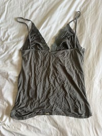 Image 2 of Vintage Y2K khaki cami with ruching and sequins 