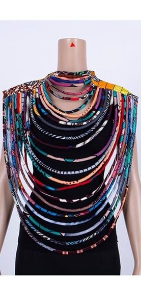 Image of Erica (2)Long Multi Strand African Wax Collar necklace