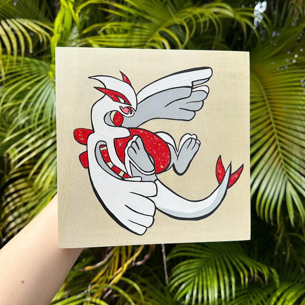 Image of Shiny lugia on wood 