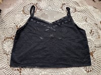 Image 1 of black lace with flowers