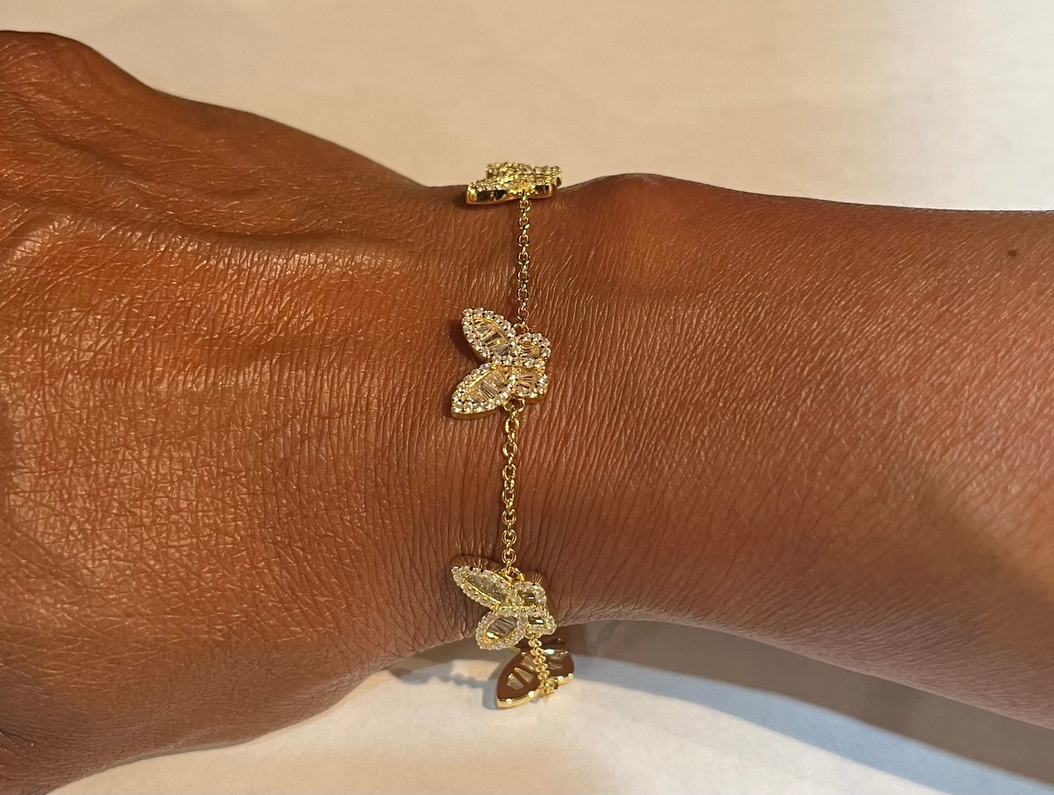 Butterfly Bracelet Yellow Gold Plated