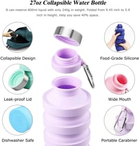  Silcone Travel Water Bottle 