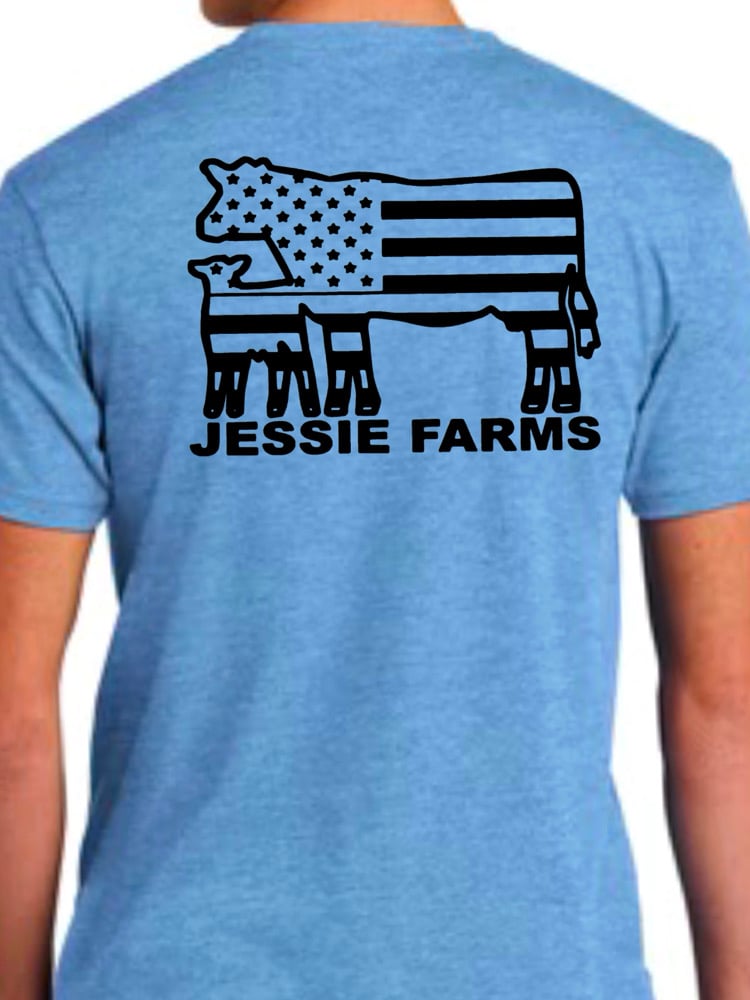 Image of Jessie Farms light blue w black ink 