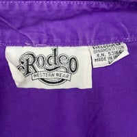 Image 6 of Vintage 90s Rodeo Western Wear Purple and Pink Button up Cotton Shirt -Size L