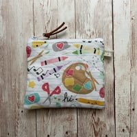 Image 3 of “Happy School Supplies” Small OR Mini Quilted Zipper Bag