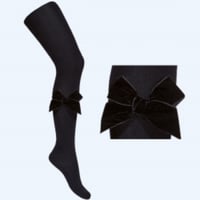 Image 4 of Velvet Bow Tights 