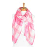Gingham Scarf Candy Pink Large Print 