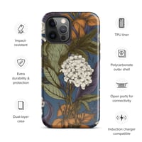 Image 14 of Art Nouveau Inspired Blue, Orange and White Boho Hippie Floral Sketch Tough Case for iPhone®