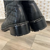 Image 8 of VINCE CAMUTO genu leather blac quilted combat boots