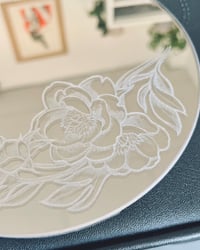 Image 3 of Flowers are for lovers - 20cm round tinted mirror