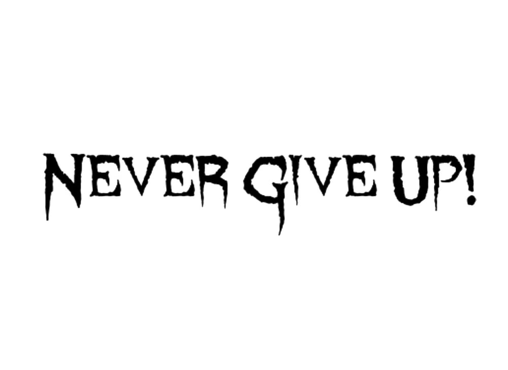 Image of 24” Never Give Up Die Cut Vinyl Sticker