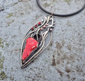Fiery heart pendant 