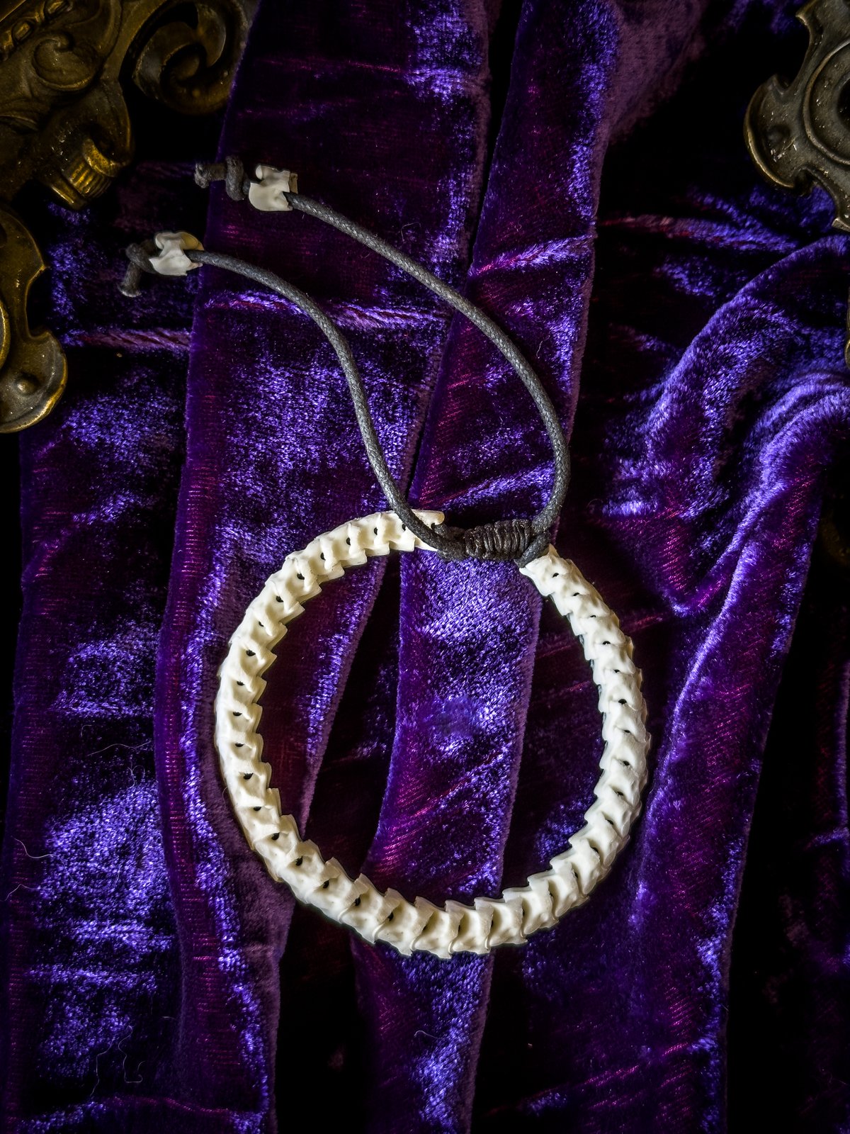 White Serpentine Snake Vertebrae- Bone Bracelet | Madame Macabre’s ...