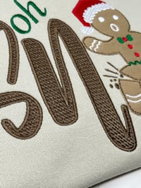 Image 3 of Oh Snap Gingerbread Man Embroidered Crew Neck Sweatshirt