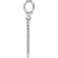 Image 2 of Sterling Silver Initial Diamond Dog Tag 