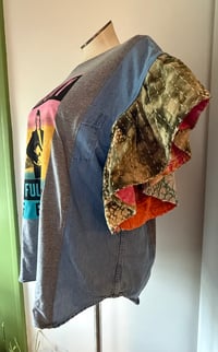 Image 3 of Upcycled “Tom Petty/Full Moon Fever” kantha butterfly sleeve top