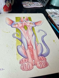 Image 2 of Siamese cats (water color painting)