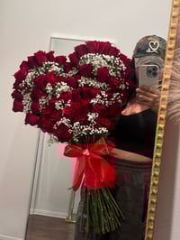 Image 1 of Luxury Heart bouquet, with custom quote on ribbon 